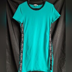 Calvin Klein Turquoise Logo Dress